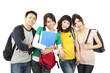 four young happy students four young happy students