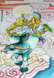 Chinese art painting on wall of shrine Chinese art painting on wall of shrine