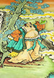 Chinese art painting on wall of shrine Chinese art painting on wall of shrine
