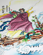 Chinese art painting on wall of shrine Chinese art painting on wall of shrine
