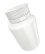 Illustration: White blank medicine bottle. 3D rendered image. White blank medicine bottle. 3D rendered image.