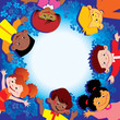 Happy children. Place for your text.