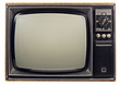 Old vintage TV over a white background