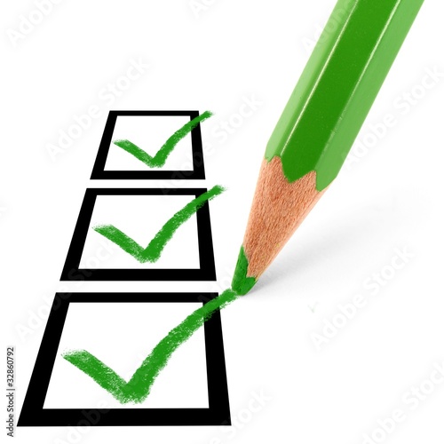 Photo: Grünstift und 3 Checkboxen Grünstift und 3 Checkboxen