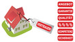 Haus mit Werbeschilder