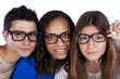 Three smart student friends Three smart student friends