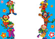 Funny clowns frame. Place for your text. Funny clowns frame. Place for your text.