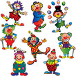 Funny clowns. Vector art-illustration. Funny clowns. Vector art-illustration.