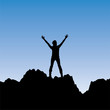 Vector: vector silhouette of a girl with raised hands vector silhouette of a girl with raised hands