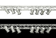 Stage spotlights isolated over white and black background