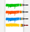 Four colors paint brushes. Vector. Four colors paint brushes. Vector.
