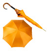 Photo: two views of yellow umbrella isolated on white two views of yellow umbrella isolated on white