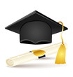 Graduation cap and diploma
