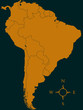 Map of South America on the background Map of South America on the background