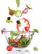 Fresh salad with vegetable in motion. Fresh salad with vegetable in motion.