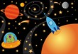 alien in the spaceship in the universe