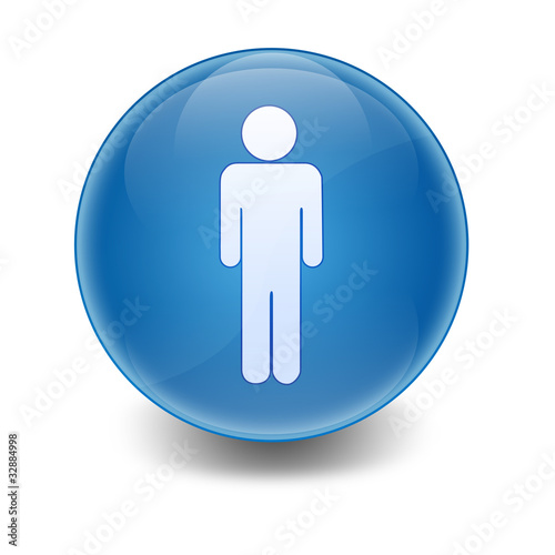 Illustration: Esfera brillante simbolo hombre Esfera brillante simbolo hombre
