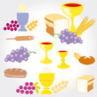 Set of Illustration communion depicting traditional Christian Set of Illustration communion depicting traditional Christian