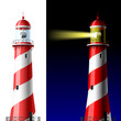 Vector: Lighthouse on white and dark Lighthouse on white and dark