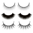 set of eyelashes isolated on white background
