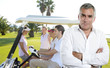 Golf senior golfer man portrait in green couse outdoor Golf senior golfer man portrait in green couse outdoor