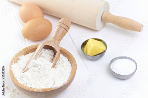 Photo: raw ingredientes, ready to merge to make a cake raw ingredientes, ready to merge to make a cake