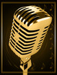 Microphone on abstract musical background