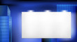 Blank display advertising at night.  Vector illustration.