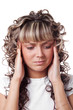 Young beautiful woman with the headache | Isolated