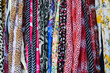 Variety of colorful fabric hair accessories