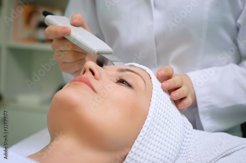 Photo: ultrasound skin cleaning at beauty salon ultrasound skin cleaning at beauty salon