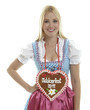 Frau mit Lebkuchenherz Frau mit Lebkuchenherz