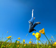 Freedom and fun jump on the spring field