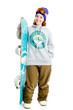 Woman with snowboard