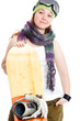 Woman with snowboard