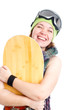 Woman with snowboard