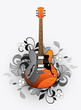 Floral abstract with guitar