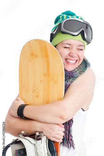 Photo: Woman with snowboard Woman with snowboard