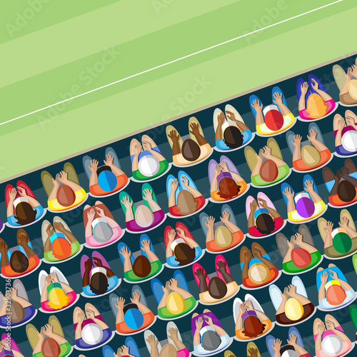 Vector: Crowd. An elevated view of sports spectators. Crowd. An elevated view of sports spectators.