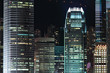 business buildings at night in Hong Kong