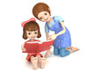 本を読む親子