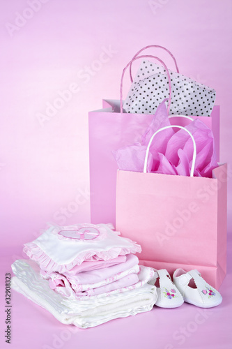 Photo: Pink baby shower presents Pink baby shower presents