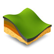 Isometric green hills and meadows Isometric green hills and meadows