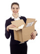 Photo: Woman with Postal Package Woman with Postal Package