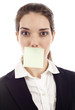 Business Woman with Post it Note Business Woman with Post it Note