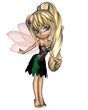 Cute Toon Fairy in Green and Purple Flower Dress Cute Toon Fairy in Green and Purple Flower Dress