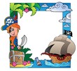 Vector: Frame with sea and pirate theme 3 Frame with sea and pirate theme 3