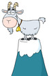 Longhorn Character On Top Of A Mountain Peak Longhorn Character On Top Of A Mountain Peak