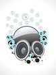 abstract musical sound with circle bubbles