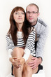 Young happy family man and woman together